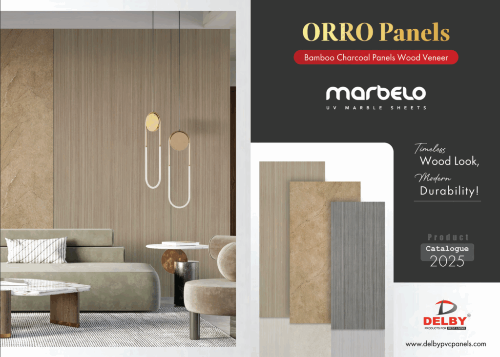ORRO Bamboo Charcoal Panels featuring UV Stone Finish.