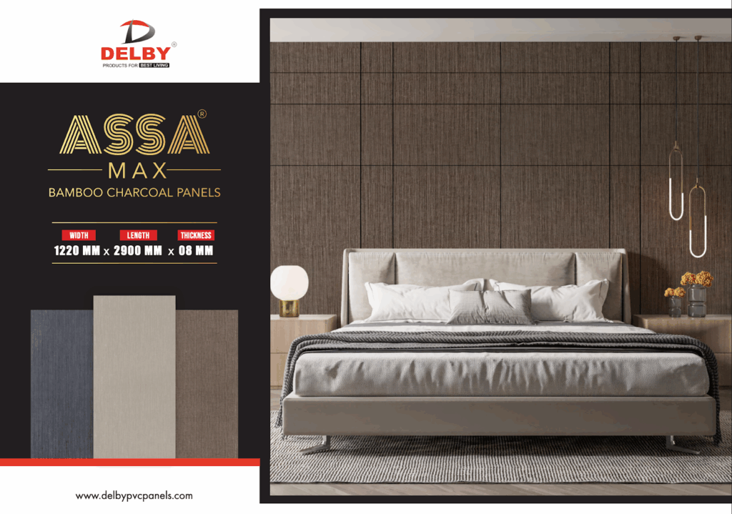 Variety of Assa Bamboo Charcoal Panel finishes displayed